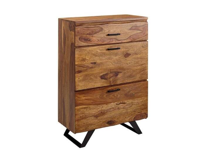 KADIMA DESIGN Kommode Kommode 80x120 cm Massivholz Metall Flurkommode Sideboard Anrichte (Standschrank Anrichte Schubladenkommode), Sideboard Highboard mit Baumkante von OTTO