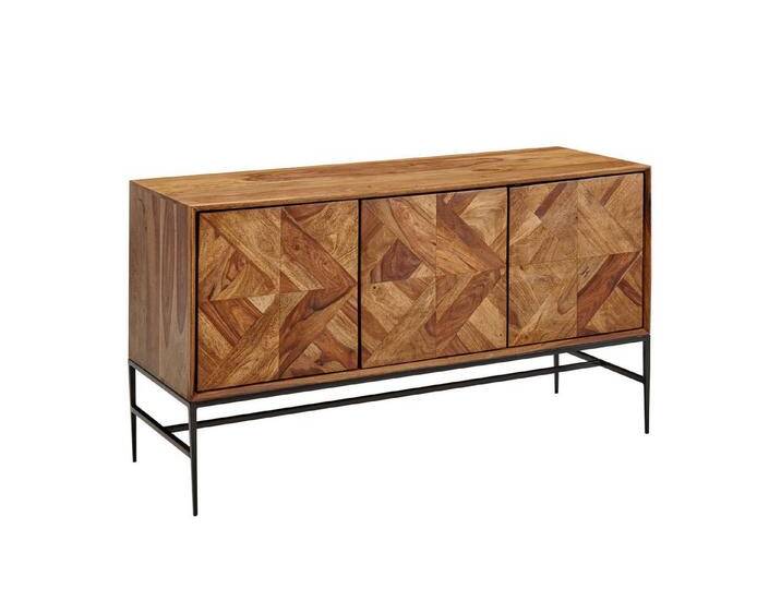 KADIMA DESIGN Kommode Sideboard 123x70x45 cm Massivholz / Metall Anrichte mit Türen (Standschrank Wohnzimmer) von OTTO
