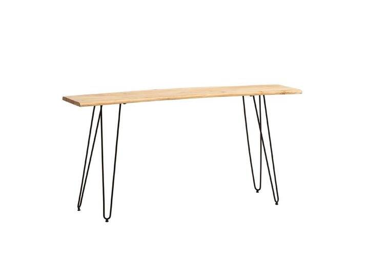 KADIMA DESIGN Konsolentisch Konsolentisch 150x36x75 cm Akazie Massivholz Baumkante Anrichte Flur, (Metallgestell, Dielentisch Lang Hoch), Ablagetisch mit Haarnadelbeine Schmal Modern von OTTO