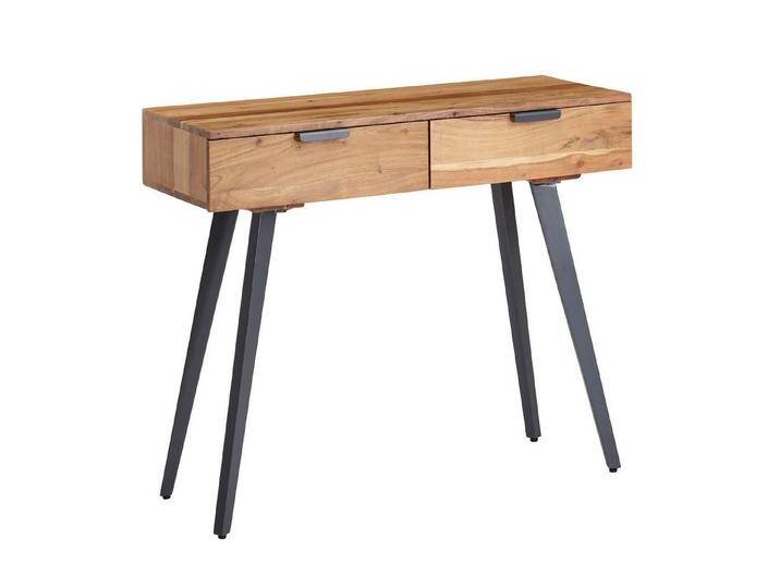 KADIMA DESIGN Konsolentisch Konsolentisch 90 x 78 x 36 cm Akazie Massivholz / Metall Konsole mit (Anrichte Modern, Flurtisch Massiv), Schubladen, Kleiner Schreibtisch mit Metallbeinen von OTTO