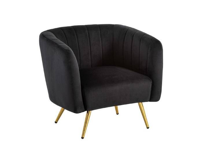 KADIMA DESIGN Loungesessel Loungesessel Samt Schwarz Design Clubsessel mit Metallbeine, (Armlehnen, Sessel mit Stoffbezug), Schalenstuhl gepolstert mit Rückenlehne von OTTO