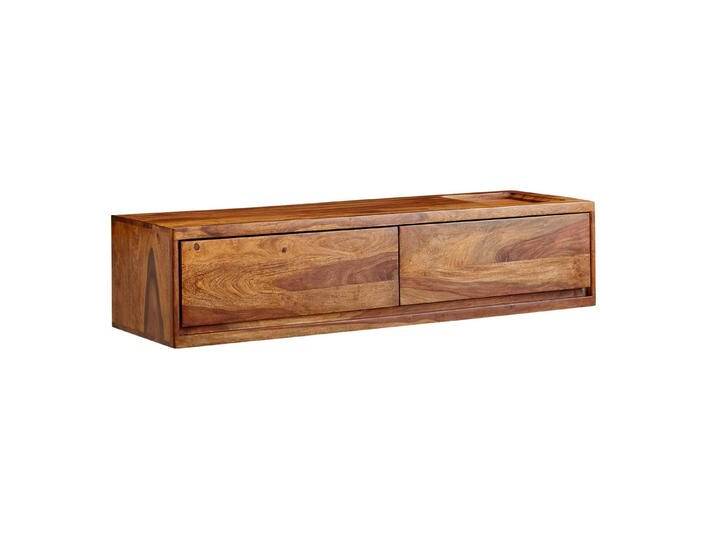 KADIMA DESIGN Lowboard Lowboard Hängend Massivholz 108x25x34 cm TV-Schrank Braun Wandregal (TV-Kommode Fernsehkommode zum Aufhängen), Design Fernsehtisch mit Stauraum von OTTO