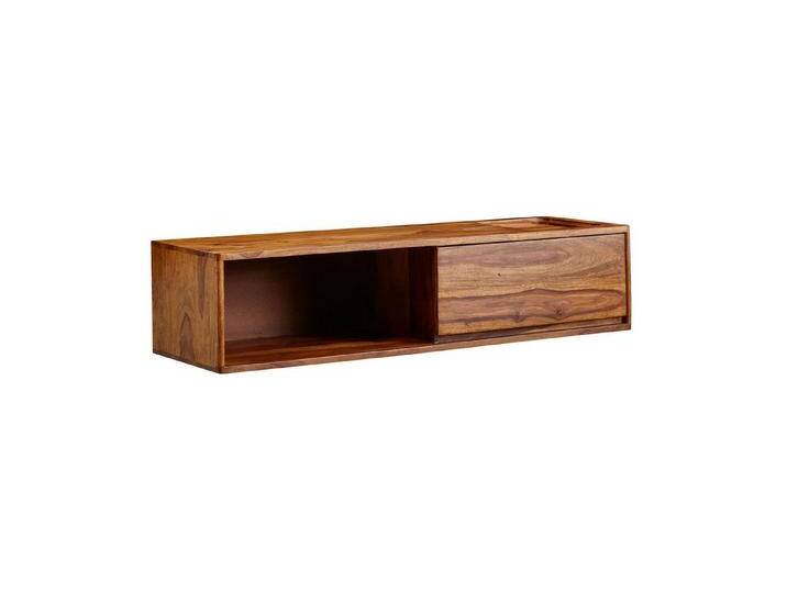 KADIMA DESIGN Lowboard Lowboard Hängend Massivholz 108x25x34 cm TV-Schrank Braun Wandregal (TV-Kommode Fernsehkommode zum Aufhängen), Design Fernsehtisch mit Stauraum von OTTO