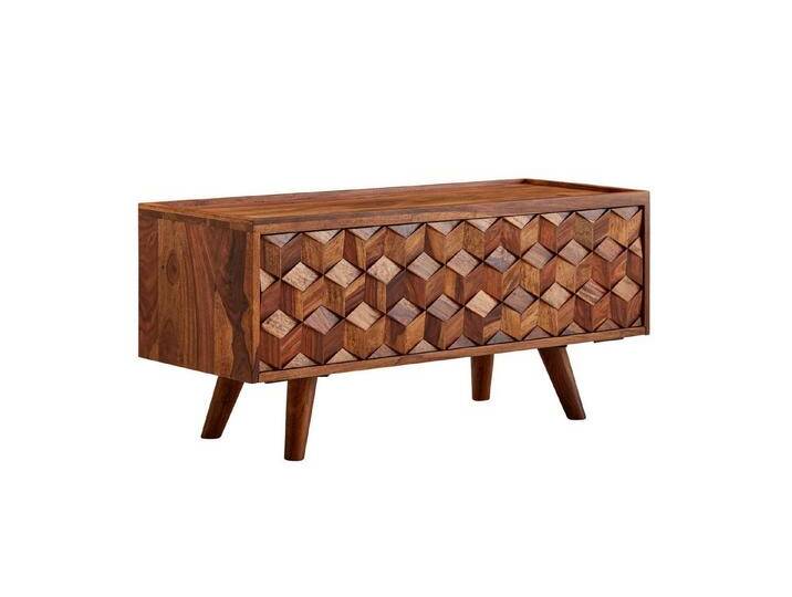 KADIMA DESIGN Lowboard Lowboard Massivholz 92x44x35 cm TV-Kommode mit Klapptür Fernsehbank (Fernsehkommode Wohnzimmer), Design TV-Schrank Hoch von OTTO