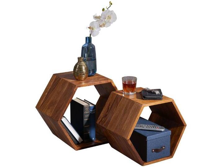 KADIMA DESIGN Satztisch Beistelltisch 2er Set Massivholz Design Wohnzimmertisch Couchtisch (Sofatisch Holz, Ablagetisch Sofa klein), Couchtisch-Set massiv, Designer Satztisch Wohnzimmer von OTTO