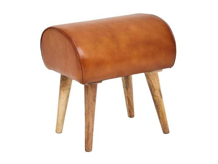 KADIMA DESIGN Sitzhocker Sitzhocker Echtleder / Massivholz 45 x 53 x 40 cm Moderner Lederhocker (Turnbock Hocker mit Leder-Bezug) von OTTO
