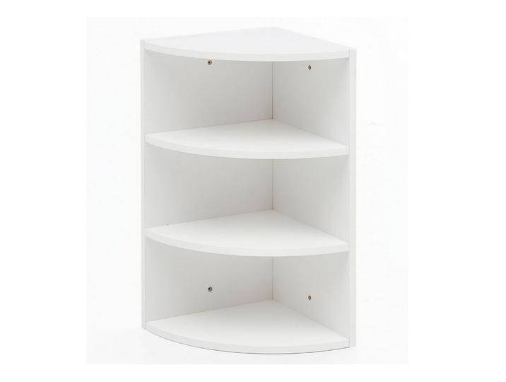 KADIMA DESIGN Wandregal Eckregal Weiß 30 x 60 x 30 cm WL5.843 Holz Wandregal Eck Hängeregal, Dekoregal mit runder Front, Bücherregal Schwebend Modern, Holzregal für die Wand Hoch, Wandboard Freischwebend, Design, weiß, Komplettes Regal: Spanplatte von OTTO