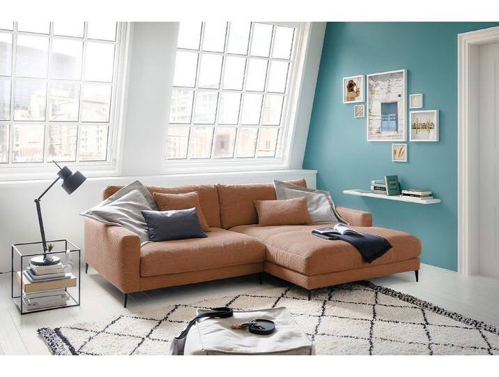KAWOLA Ecksofa CARA, Couch L-Form links oder rechts Cord verschiedene Farben, braun, Recamiere rechts, rost von OTTO
