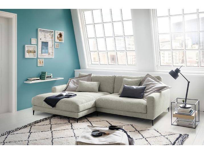 KAWOLA Ecksofa CARA, Couch L-Form links oder rechts Cord verschiedene Farben, grau, Recamiere links, steingrau von OTTO