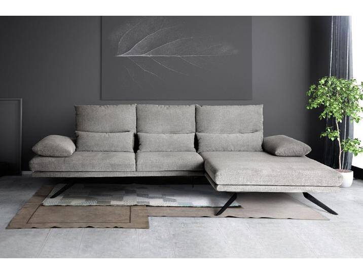 KAWOLA Ecksofa FENICE, Couch L-Form rechts oder links Stoff hellgrau 297x168 cm, grau, Recamiere rechts von OTTO