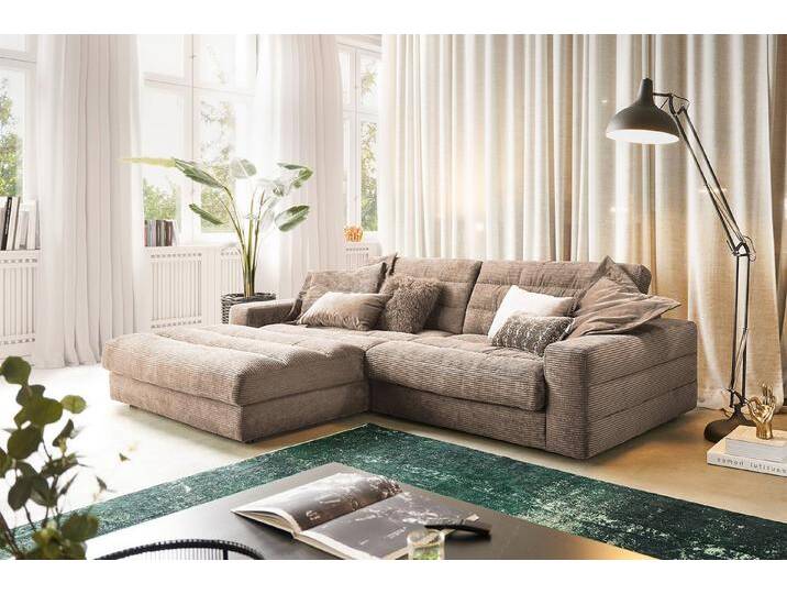KAWOLA Ecksofa LANA, Couch L-Form rechts oder links versch. Größen und verschiedene Farben, braun, Recamiere links, taupe von OTTO