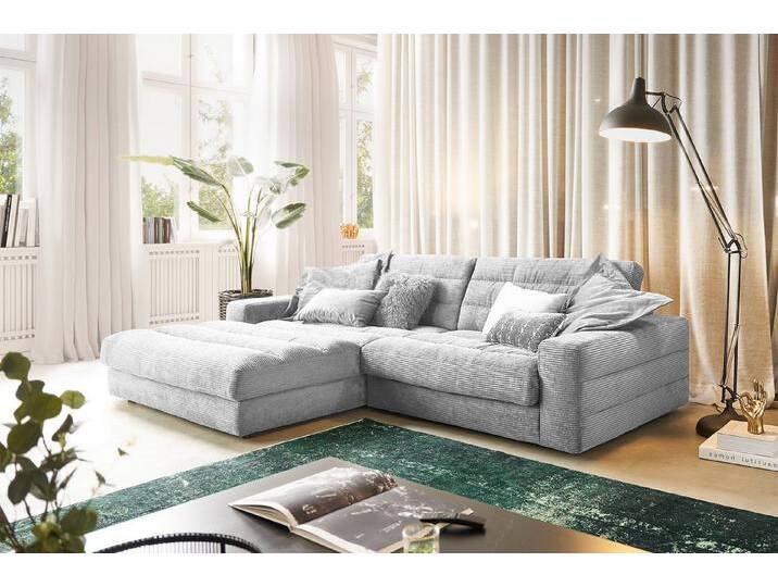 KAWOLA Ecksofa LANA, Couch L-Form rechts oder links versch. Größen und verschiedene Farben, grau, Recamiere links, hellgrau von OTTO