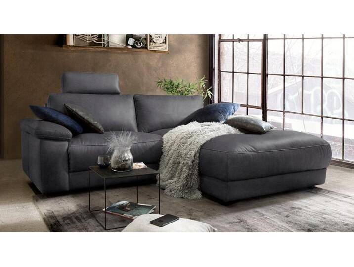 KAWOLA Ecksofa LOLA, Couch L-Form rechts oder links, Sitzvorzug motorisch, Stoff oder Leder, schwarz, Recamiere rechts, schwarz von OTTO