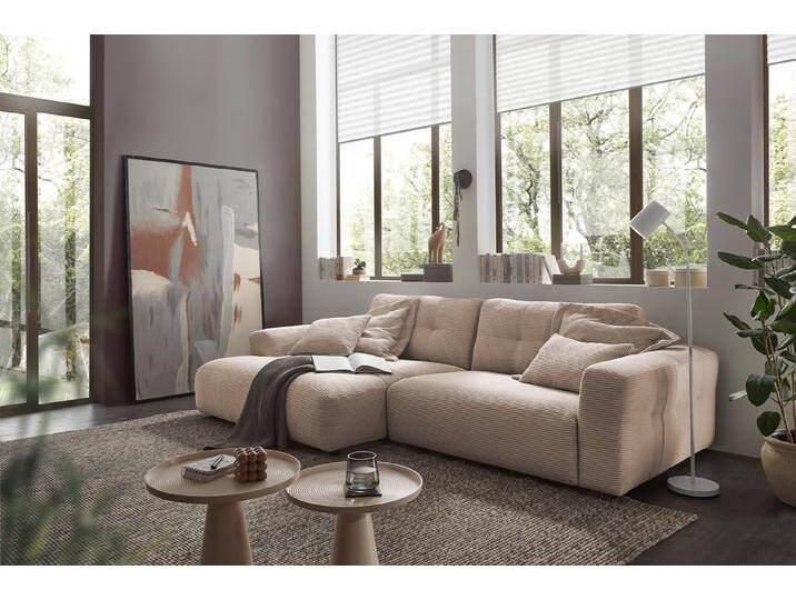KAWOLA Ecksofa MIKA, Couch L-Form rechts oder links, Cord verschiedene Farben 296x167 cm, braun, Longchair links von OTTO