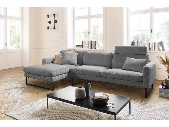 KAWOLA Ecksofa RICARDA, Couch L-Form rechts oder links Cord verschiedene Farben 298x154 cm, grau, Recamiere links, grau KAWOLA Ecksofa RICARDA, Couch L-Form rechts oder links Cord verschiedene Farben 298x154 cm, grau, Recamiere links, grau von OTTO