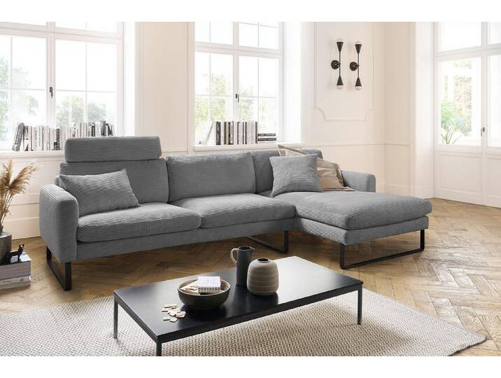 KAWOLA Ecksofa RICARDA, Couch L-Form rechts oder links Cord verschiedene Farben 298x154 cm, grau, Recamiere rechts, grau KAWOLA Ecksofa RICARDA, Couch L-Form rechts oder links Cord verschiedene Farben 298x154 cm, grau, Recamiere rechts, grau von OTTO