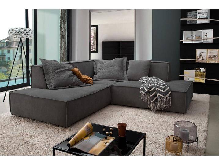 KAWOLA Ecksofa SAMU, Couch L-Form rechts oder links Stoff verschiedene Farben 226x224 cm, grau, Recamiere links, anthrazit KAWOLA Ecksofa SAMU, Couch L-Form rechts oder links Stoff verschiedene Farben 226x224 cm, grau, Recamiere links, anthrazit von OTTO
