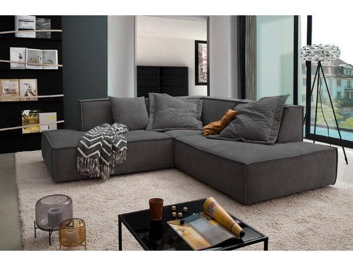 KAWOLA Ecksofa SAMU, Couch L-Form rechts oder links Stoff verschiedene Farben 226x224 cm, grau, Recamiere rechts, anthrazit KAWOLA Ecksofa SAMU, Couch L-Form rechts oder links Stoff verschiedene Farben 226x224 cm, grau, Recamiere rechts, anthrazit von OTTO