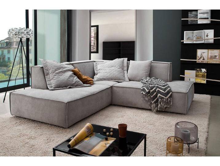 KAWOLA Ecksofa SAMU, Couch L-Form rechts oder links Stoff verschiedene Farben 226x224 cm, silberfarben, Recamiere links, silber KAWOLA Ecksofa SAMU, Couch L-Form rechts oder links Stoff verschiedene Farben 226x224 cm, silberfarben, Recamiere links, silber von OTTO