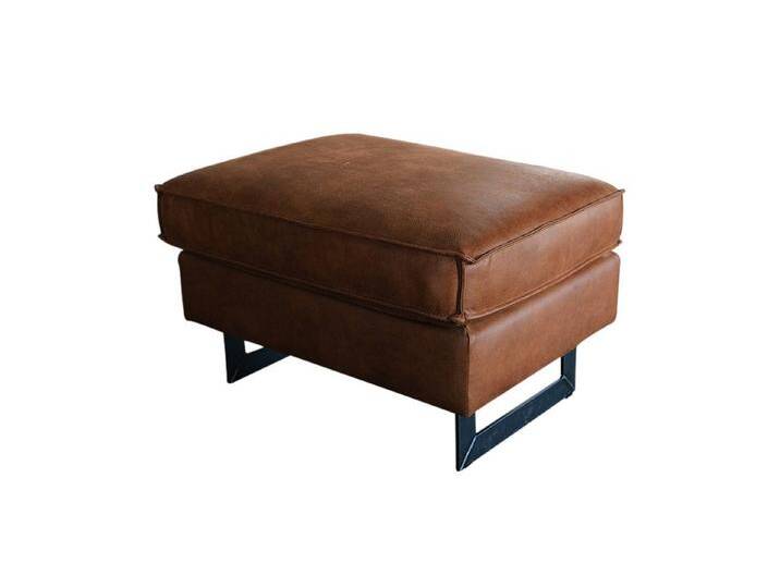 KAWOLA Hocker VILNIUS, Polsterhocker Kunstleder mit Lederanteil cognac, braun von OTTO