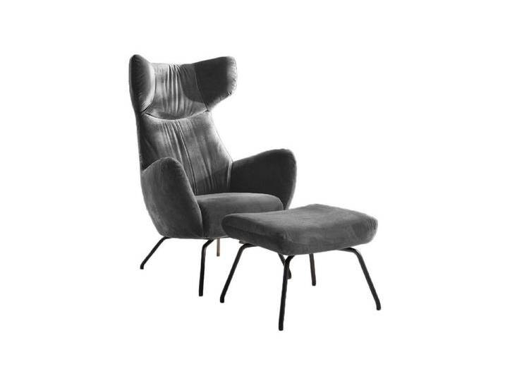KAWOLA Relaxsessel LOTTE, Ohrensessel Velvet oder Cord, mit oder ohne Hocker verschiedene Farben, grau, mit Hocker, stone von OTTO