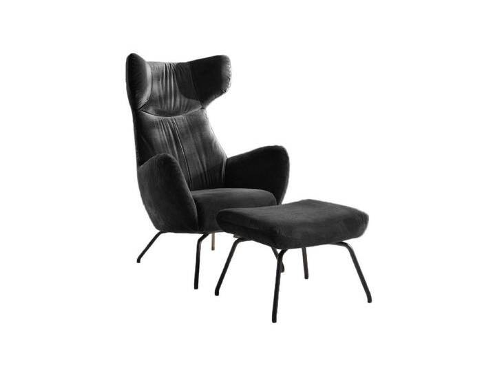 KAWOLA Relaxsessel LOTTE, Ohrensessel Velvet oder Cord, mit oder ohne Hocker verschiedene Farben, schwarz, mit Hocker, schwarz von OTTO