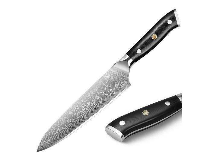 KEENZO Damastmesser 20cm Damast Kochmesser aus Damaststahl für Fisch Gemüse Obst Fleisch, damaststahl, Ergonomisch griff, schwarz, G10 GRIFF KEENZO Damastmesser 20cm Damast Kochmesser aus Damaststahl für Fisch Gemüse Obst Fleisch, damaststahl, Ergonomisch griff, schwarz, G10 GRIFF von OTTO