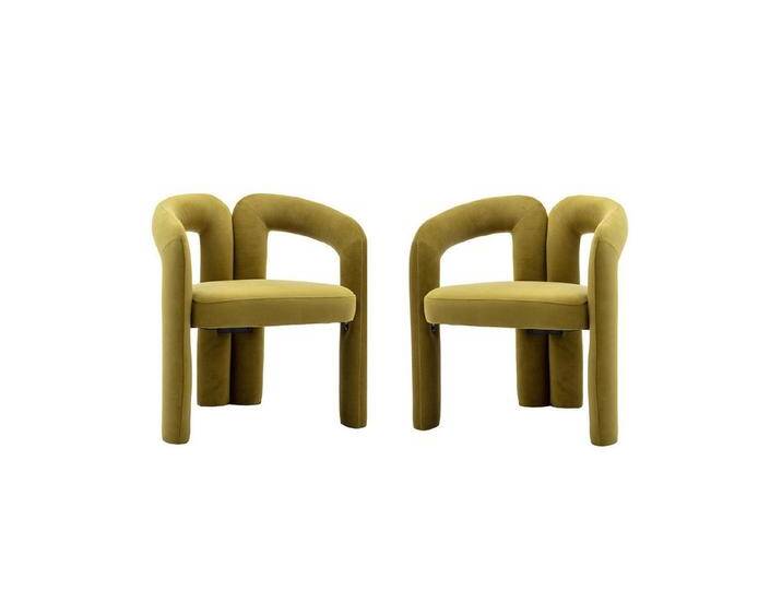 KLAM HOME Esszimmerstuhl Samt moderne Design Polsterstuhl mit Armlehne (gepolsterte dekorative Stühle/Esszimmerstühle 2er Set, 2 St), Wohnzimmer Küche Sessel 2-Stück/Satz Freizeitstühle von OTTO