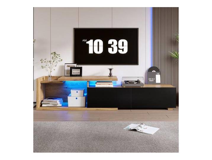 KLAM HOME Lowboard Modularer TV-Schrank mit LED-Beleuchtung und bewegbarem Modul (Flexibles 2-in-1 Design mit individuell kombinierbaren Elementen) von OTTO
