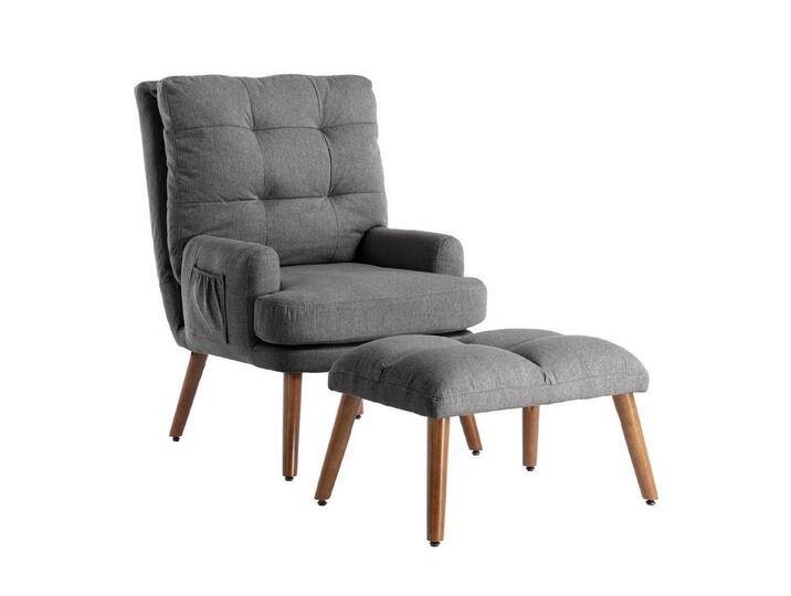 KLAM HOME Relaxsessel Moderner Loungesessel mit Fußhocker verstellbare Rückenlehne (Set, 2-St., Rückenlehne 10-stufig verstellbar, neigbar), Stuhl mit Relaxfunktion Seitentaschen von OTTO