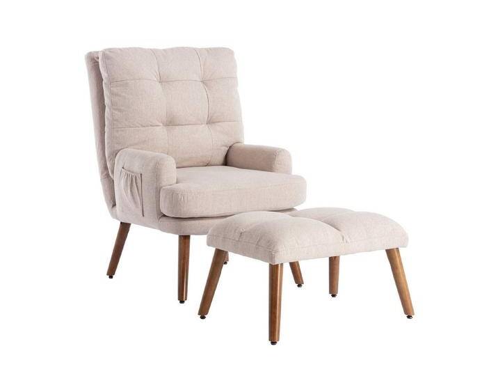 KLAM HOME Relaxsessel Moderner Loungesessel mit Fußhocker verstellbare Rückenlehne (Set, 2-St., Rückenlehne 10-stufig verstellbar, neigbar), Stuhl mit Relaxfunktion Seitentaschen von OTTO