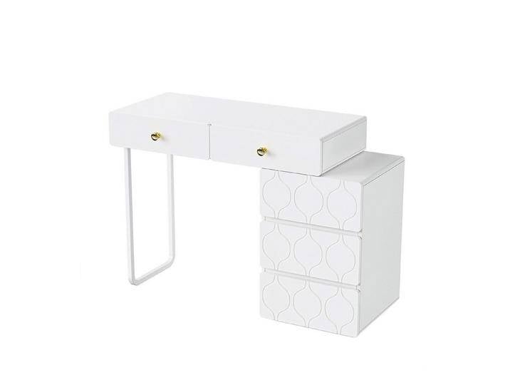 KLAM HOME Schminktisch Schrank und Beine links und rechts austauschbar mit 5 Schubladen (ohne Spiegel und Hocker 90x 40 x 73.5 cm) von OTTO