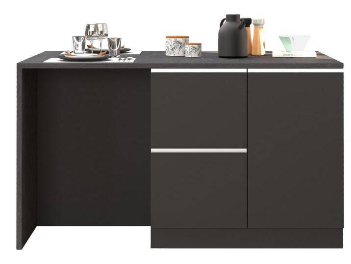 KOCHSTATION Kücheninsel KS-Sole, Kochinsel, Küchenarbeitsblock, Inselküche, Arbeitsinsel, Breite 152,5 cm, mit Essplatz, Handtuchhalter von OTTO