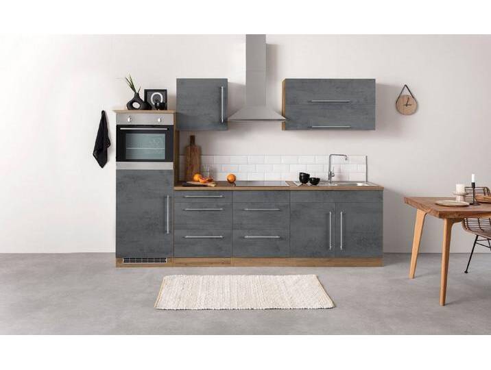 KOCHSTATION Küchenzeile KS-Samos, Breite 270 cm, grau, mit Induktionskochfeld von OTTO