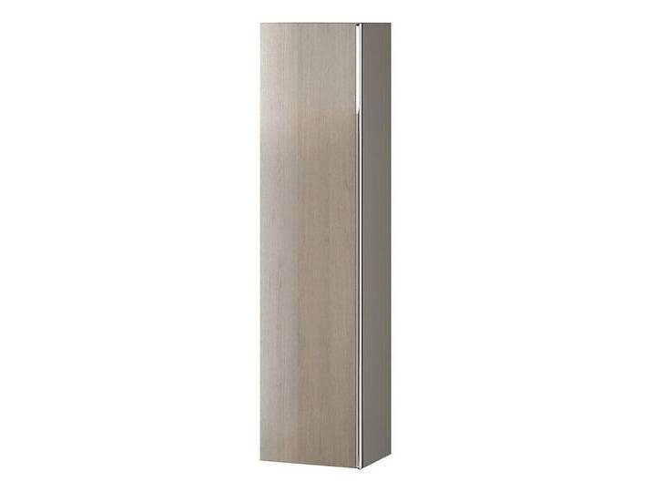 KOLMAN Hochschrank Hochhängeschrank VIRGO 160x40x30 Badezimmerschrank, Eiche Grau Silber Möbelgriffe Tür mit Spiegel, silberfarben, Silber von OTTO