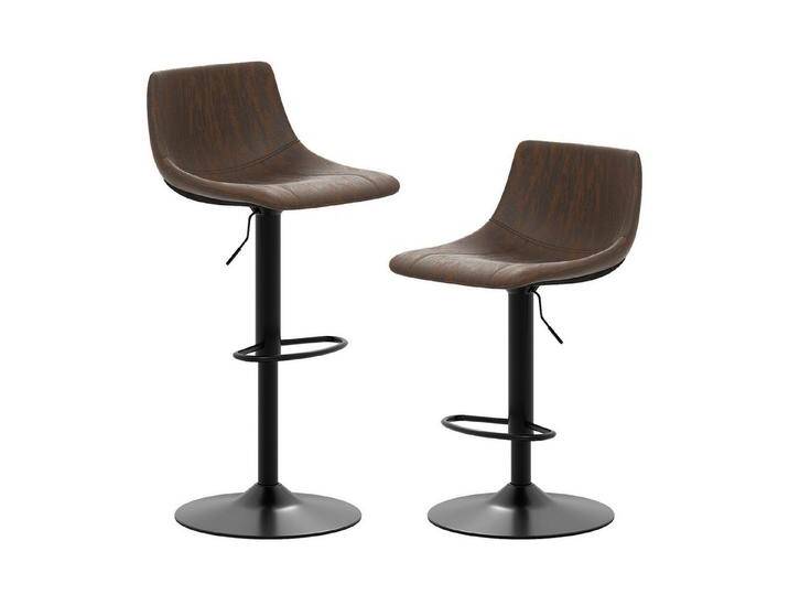 KOMFOTTEU Barhocker (2er Set), 360° drehbare Küchenstühle mit Rückenlehne & Fußstütze, braun von OTTO