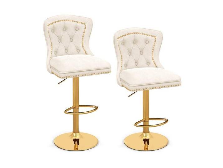 KOMFOTTEU Barhocker (2er Set), Barstuhl höhenverstellbar & 360° drehbar, beige, beige von OTTO