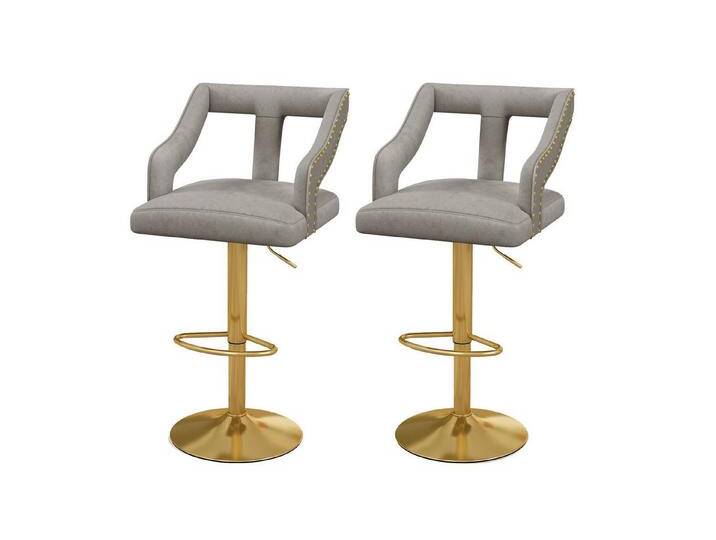 KOMFOTTEU Barhocker (2er-Set, 2 St), Küchenstuhl drehbar & höhenverstellbar, grau, grau von OTTO