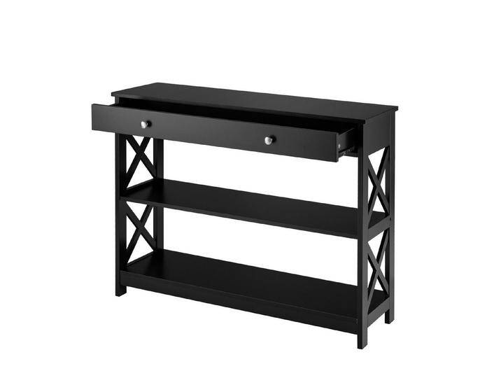 KOMFOTTEU Konsolentisch Eingangstisch, mit Schublade und 2 Ablagen, 100 x 30 x 80 cm, schwarz, schwarz KOMFOTTEU Konsolentisch Eingangstisch, mit Schublade und 2 Ablagen, 100 x 30 x 80 cm, schwarz, schwarz von OTTO