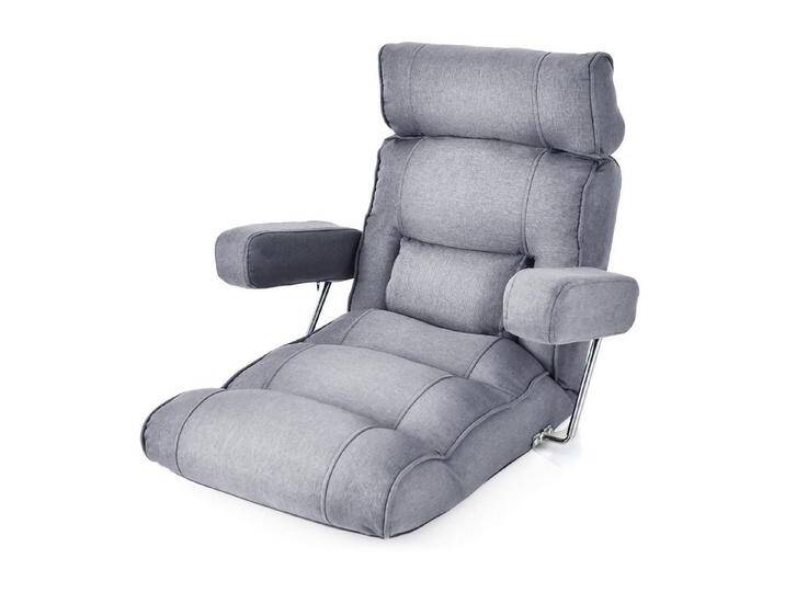 KOMFOTTEU Relaxsessel Bodenstuhl, Relaxliege mit Armlehne & Verstellbarer Rückenlehne, grau, grau von OTTO