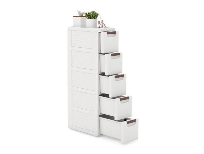KOMFOTTEU Sideboard, Nischenschrank schmal, Badschrank mit Schubladen & Rollen, weiß, Schubladen: 5 St. von OTTO