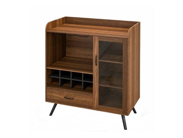 KOMFOTTEU Sideboard Küchenschrank, mit Weinglashalter & 8-Flaschen Weinregal, braun KOMFOTTEU Sideboard Küchenschrank, mit Weinglashalter & 8-Flaschen Weinregal, braun von OTTO
