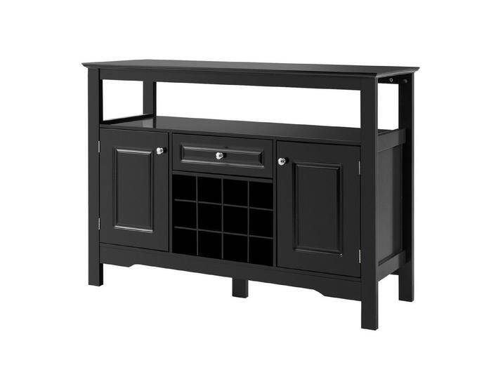 KOMFOTTEU Sideboard Küchenschrank mit Weinregal, 117 × 40,5 × 85,5 cm, schwarz, schwarz KOMFOTTEU Sideboard Küchenschrank mit Weinregal, 117 × 40,5 × 85,5 cm, schwarz, schwarz von OTTO