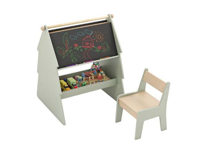 KOMFOTTEU Tafel, Kindertafel mit Stuhl, Spule & Ablagefläch, grün KOMFOTTEU Tafel, Kindertafel mit Stuhl, Spule & Ablagefläch, grün von OTTO