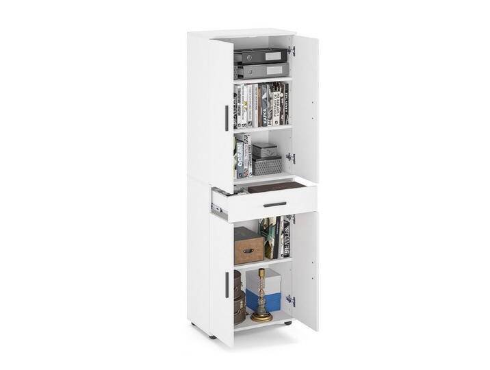 KOMTO Kleiderschrank Porto 180 Mehrzweckschrank Schrank, Kleiderschrank mit 1 Schublade Hochschrank, Büroschrank, Bücherschrank mit 4 Türen 180х34х60 cm von OTTO
