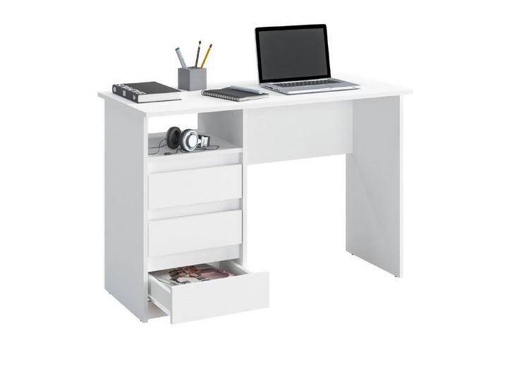 KOMTO Schreibtisch Oslo 110 Schreibtisch mit Schubladen Bürotisch Computertisch, Büro PC-Tisch Kinderschreibtisch mit Stauraum 110 x 50 x 74 cm, weiß KOMTO Schreibtisch Oslo 110 Schreibtisch mit Schubladen Bürotisch Computertisch, Büro PC-Tisch Kinderschreibtisch mit Stauraum 110 x 50 x 74 cm, weiß von OTTO