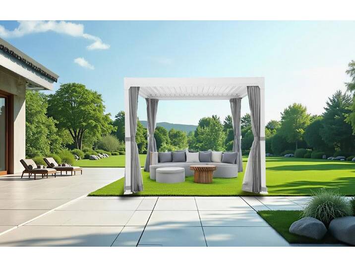 KONIFERA Pavillon Palma, mit 8 Seitenteilen, Pergola, mit Lamellendach, weiß KONIFERA Pavillon Palma, mit 8 Seitenteilen, Pergola, mit Lamellendach, weiß von OTTO