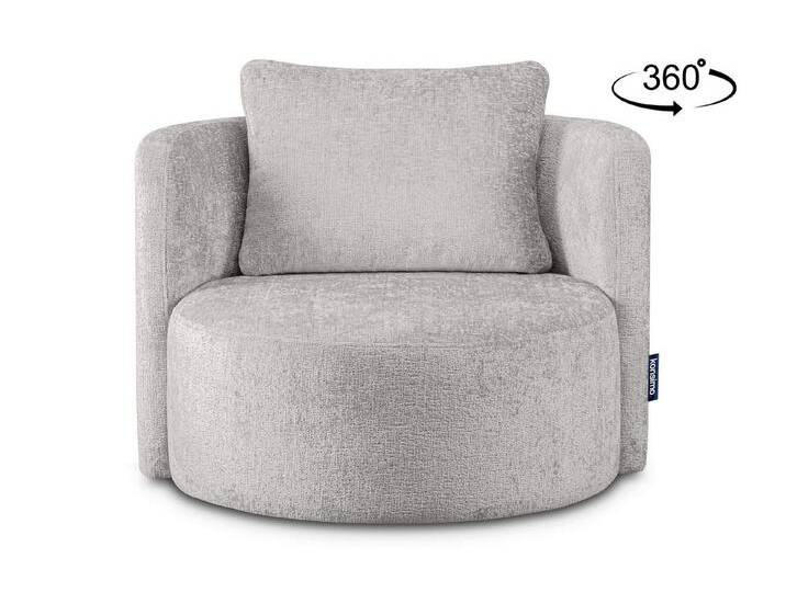 KONSIMO® Drehsessel Loungesessel RAGGI, mit 360° Drehfunktion, inklusive dekorativem Kissen, Modern, grau von OTTO