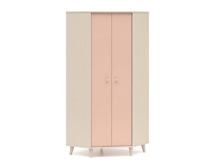 KONSIMO® Eckschrank PUNGI Eckkleiderschrank, Kinderzimmer, hergestellt in der EU Einlegeböden, Kleiderstangen, sanft schließend, beige rosa von OTTO