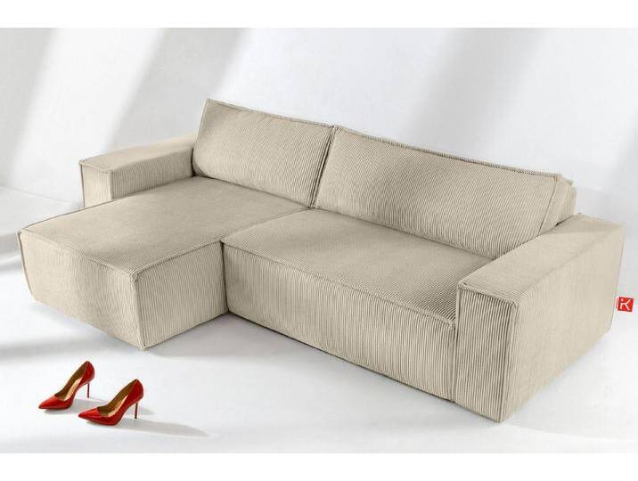 KONSIMO® Ecksofa NAPI Universal-Ecksofa links oder rechts, beidseitig, hergestellt in der EU, mit Schlaffunktion, Bettkasten, Modern, braun von OTTO